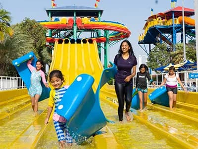 Colourful slides at LEGOLAND Water Park Dubai