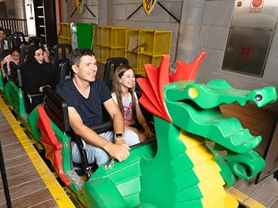 The Dragon roller coaster at LEGOLAND Dubai